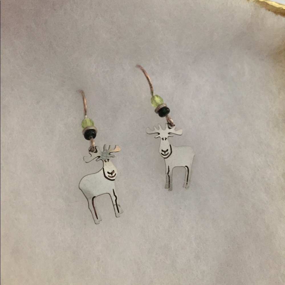Sterling Silver Moose Earrings
